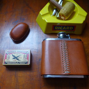 Flachmann Leder Zinn Alexander von Bronewski Flask Leather Pewter 1493
