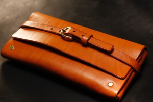 leder clutch cognac 