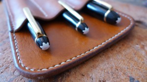 3er Lederetui für Mont Blanc Schreibgeräte 885